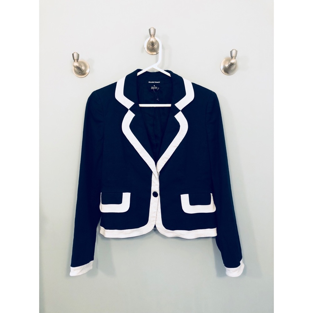 Ellen Tracy Blazer Navy/White